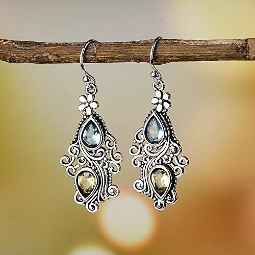 Boucles d'oreilles Améthyste et cristal légères pour lobes sensibles - 5