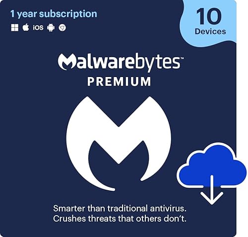 Malwarebytes Premium 1 Year, 10 Device Windows, Mac OS, Android, Apple iOS, Chrome Online Code