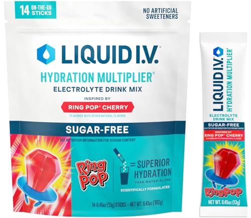 Liquid I.V.® Hydration Multiplie® Sugar-Free - Ring Pop Cherry | Electrolyte Powder Drink Mix | 1...