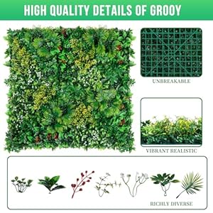 Grass Wall, Artificial Tropical Boxwood Panels 20"x20"(12pcs), Privacy Hedge Fence Screen with UV Protection, Greenery Backdrop for Indoor Home Wedding Decor and Outdoor Patio Backyard Grass Wall Artificial Tropical Boxwood Panels 20x2012pcs Privacy Hedge Fence Screen with UV Protection Greenery Backdrop for Indoor Home Wedding Decor and Outdoor Patio Backyard