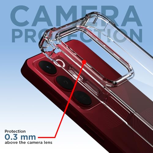 Image of Amazon Basics Back Cover for Realme Narzo 90X 5G / Realme C85 5G / Realme 15X 5G PC + TPU Clear Transparent Raised Edges Shockproof Protective Phone Bumper Case (Transparent)