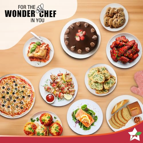 Image of Wonderchef Oven Toaster Griller (OTG) - 28 litres, Black - with Rotisserie,Auto-Shut Off, Heat-Resistant Tempered Glass, Multi-Stage Heat Selection | Bake, Grill, Roast | Easy clean