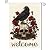 AVOIN colorlife Halloween Welcome Skull Rose Crow Garden Flag Double Sided, Day of the Dead Holiday Yard Outdoor Decorative Flag 12 x 18 Inch