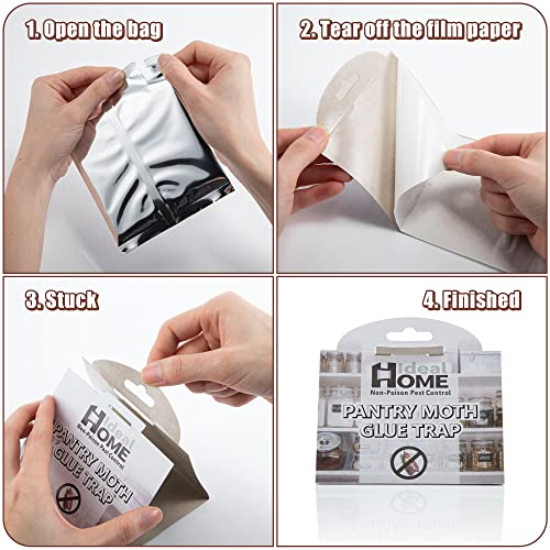 24 Pack Pantry Moth Traps With Pheromones, Moth Killer Indoor Efficient And Safety Non-Toxic Sticky Glue Trap For Food Cupboard Kitchen Home #TOP5