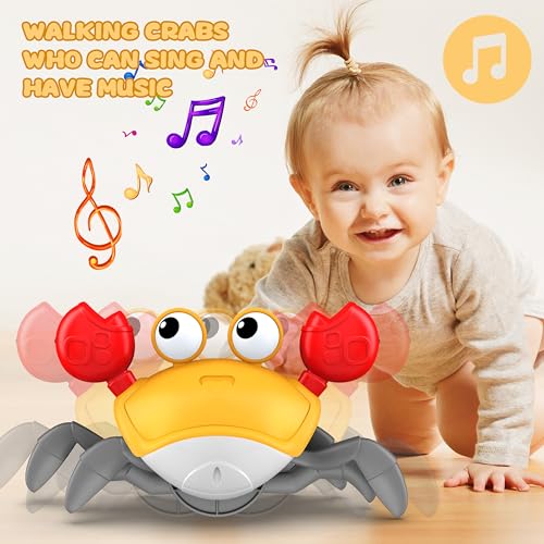 image for ZHVV Crawling Crab Baby Toy, Tummy Time Toys, Sensing Interactive Walk