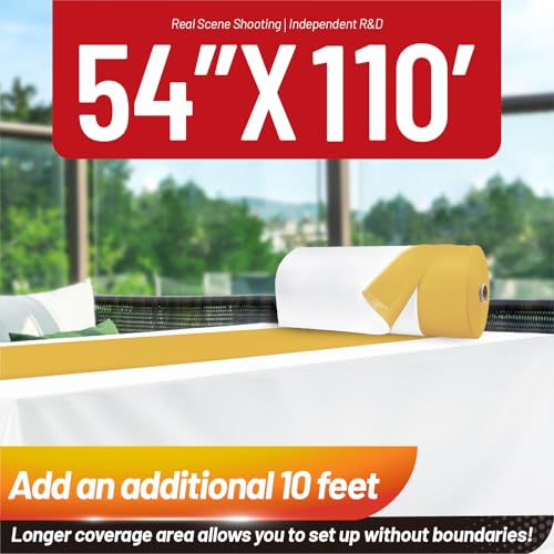 Image of Plastic Table Cloth, 110 Ft X 54 In Disposable Tablecloth White Gold Tablecloth PEVA Premium Plastic Table Cloth Disposable with Any Cut Sliding Cutters for Picnics, Parties, Birthdays, Weddings