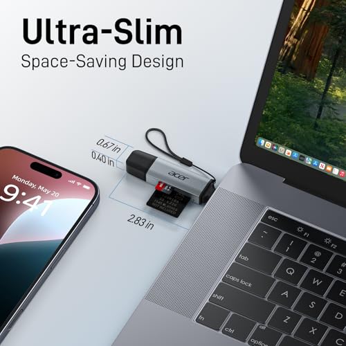 acer SD Card Reader USB C, Dual Slots USB Type C to Micro SD Card Adapter - image 9