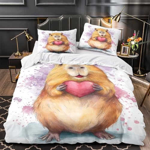Parure de lit capybara ultra douce pour une chambre de couple cocooning - 2