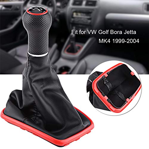 Yctze para pomo para palanca de cambios manual palanca de cambios seat ibiza 2004 Coche interior y exterior 5 velocidades perilla de cambio de marchas de coche Kit de arranque de polaina para Bora p