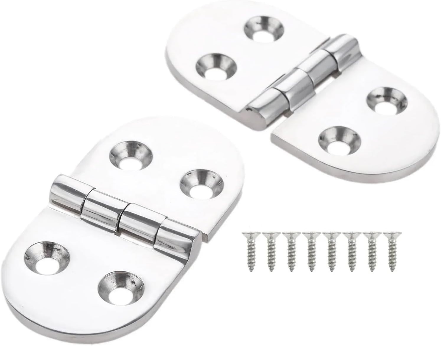 Stainless Steel Boat Hinges 2Pcs RVs Marine 316 Stainless Steel Boat Gate Hatch Hinges with Screws for Yacht Toolboxes Door Window Cabinet Hardware 76x38mm