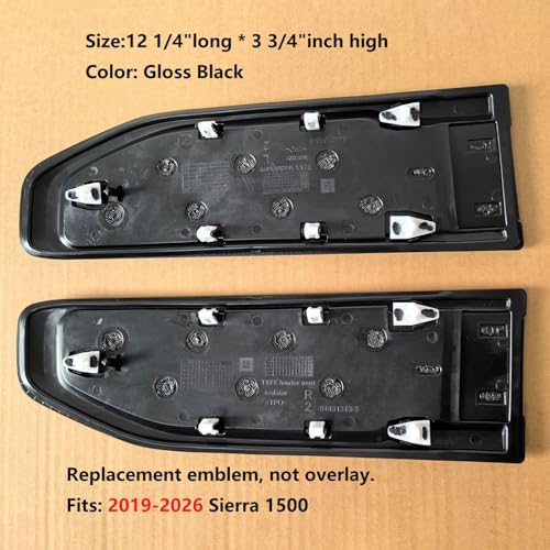 Image of 2pack OEM 2019-2026 Ultimate 6.2L V8 Vent Emblem Right Left 3D Nameplate Badge Replacement for Sierra 1500 85158225 85158226 (Gloss Black Red)