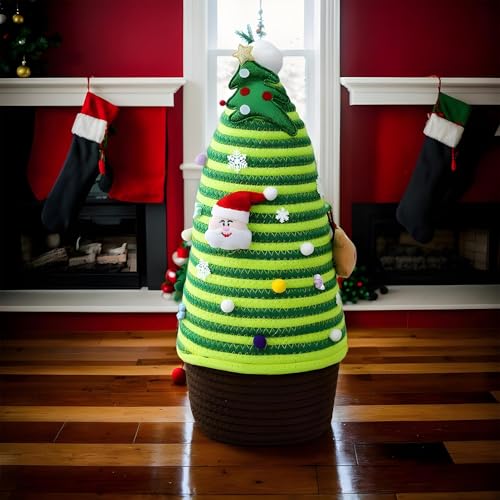 Panier de Noël compact et mignon, corbeille décorative à couvercle - 3