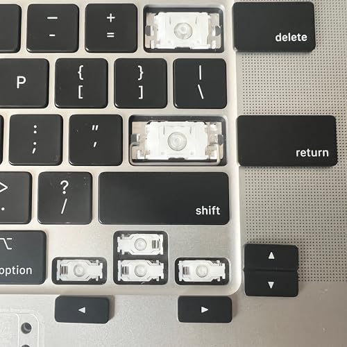 Image of Replacement Keycaps Keys for MacBook Air M2 M3 M4 13'' 15'' A2681 A3113 A2941 A3114, MacBook Pro /Max 14 16'' M2 M3 M4 A2779 A2780 A2918 A2992 A2991 A3401 A3112 2022-2024 Black