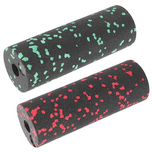 Set compacto de 2 piezas de foam roller, rodillo de masaje muscular hueco ligero para espalda y cuerpo, cilindro portátil para masaje y relajación muscular personal (Verde Rojo) miniatura 1