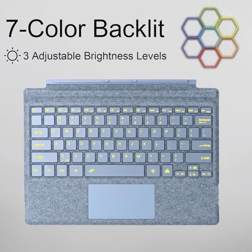 Clavier Surface Pro 7 Plus Bluetooth rétroéclairé pour tablette Microsoft 12,3 pouces - 4