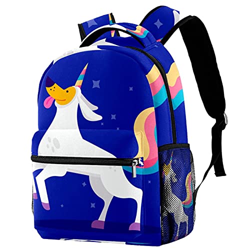Sac à dos voyage licorne bleu idéal pour les sorties scolaires