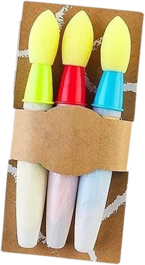 CALANDIS? 3X Sidewalk Chalk Paint Brushes Set DIY Craft Drawing Chalk Painting Brushes Green Color Blue Red | Artists Brushes | Painting Supplies | Art Supplies