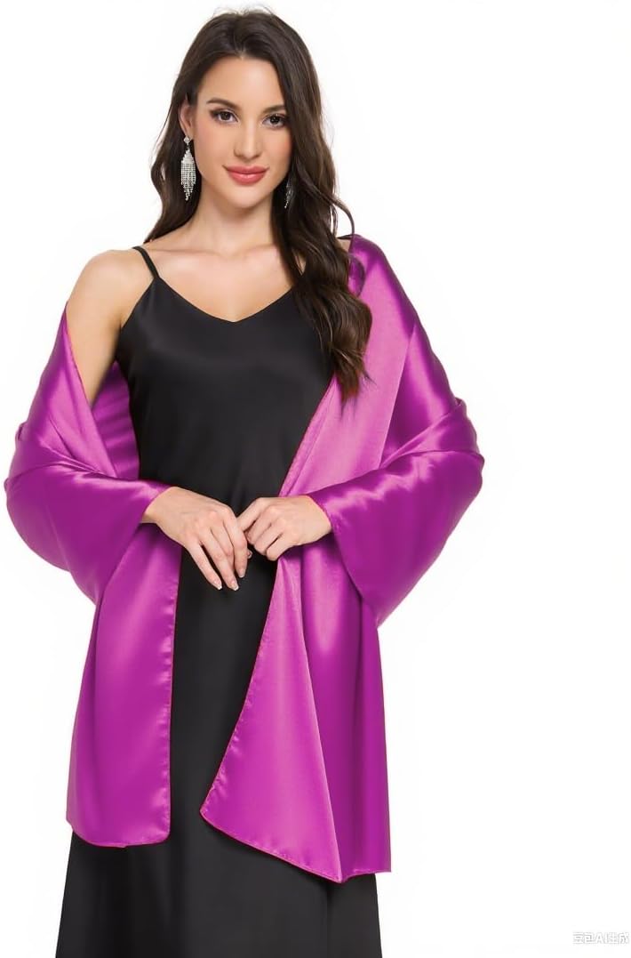 Shawls and Wraps for Evening Dresses Satin Shawl Wraps for Women Wedding Formal Shawl - Image 7