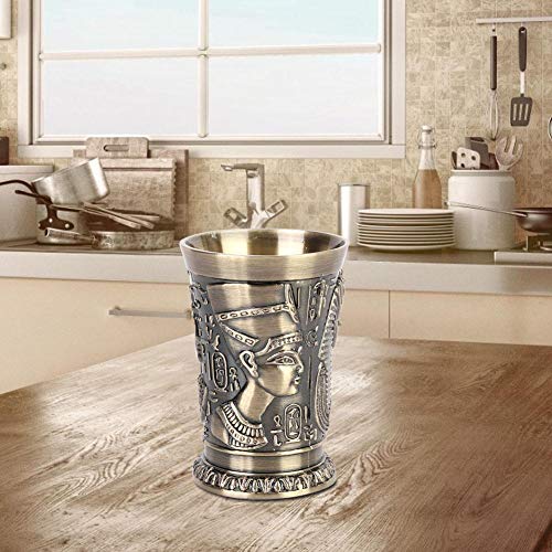 Hztyyier Metal Shot Glasses Vintage Style Wine Cup With Green Bronze Body Zinc Alloy Insert For Home Ornaments Ktv Bar Wine Set #TOP2