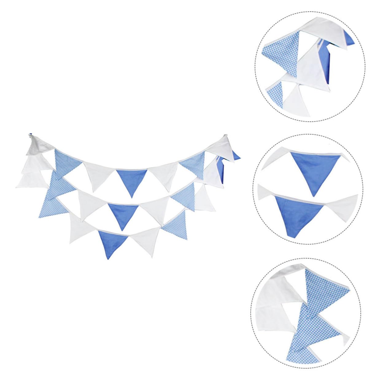 VICASKY 3piezas Banderines Para Decoración De Bodas y Infantiles Guirnalda Azul y Para Cumpleaños y Celebraciones Caras