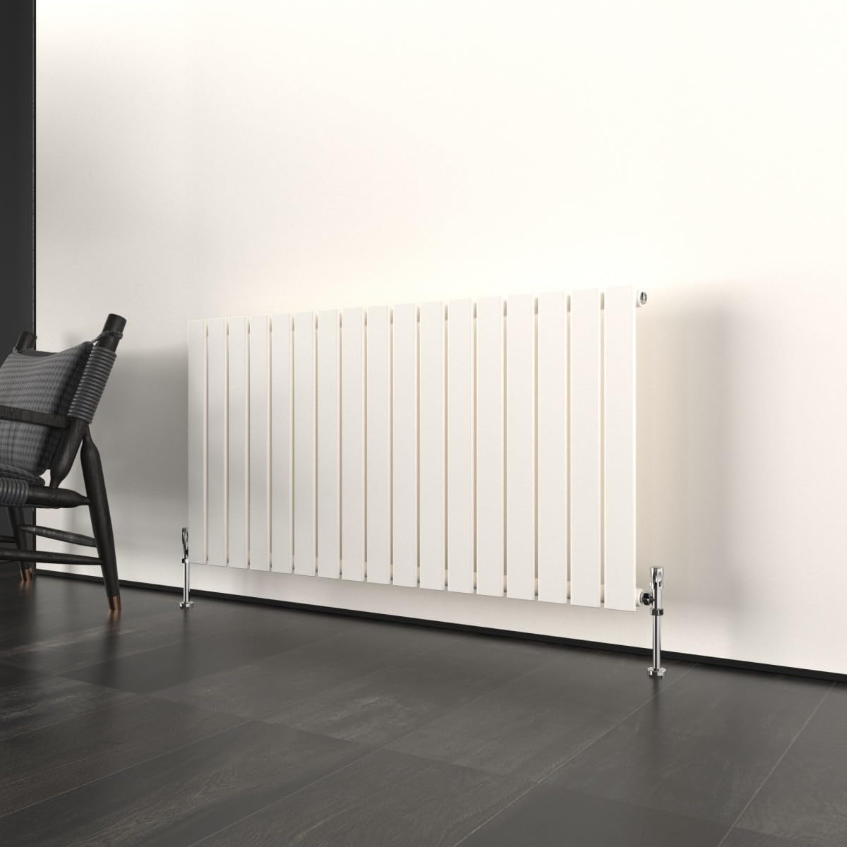 T&K 600x1428mm Horizontal Radiator White Flat Panel Radiator Single Panel Designer Radiator Modern Central Heating Rads