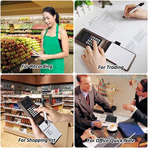 Sayeec A7 Memo Pad Holder With Calculator Pen Faux Leather Pocket Notepad Holder Journal Jotter Organizer Small Business Notebook Diary For Trader Students Sales 80 Pages #TOP4