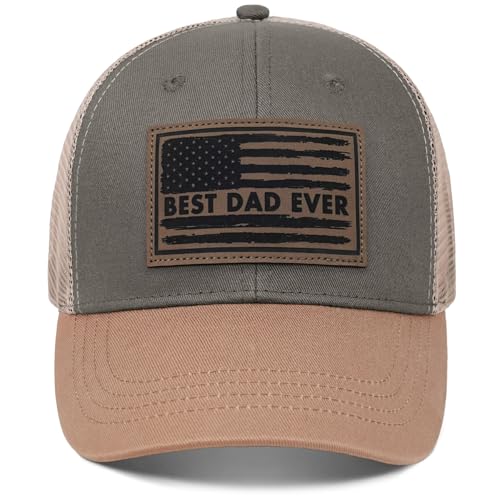 Image of Papa Dad Trucker Hat - Adjustable Men's Snapback Hats for Dad Grandpa, Fathers Day Birthday Gifts from Daughter Son