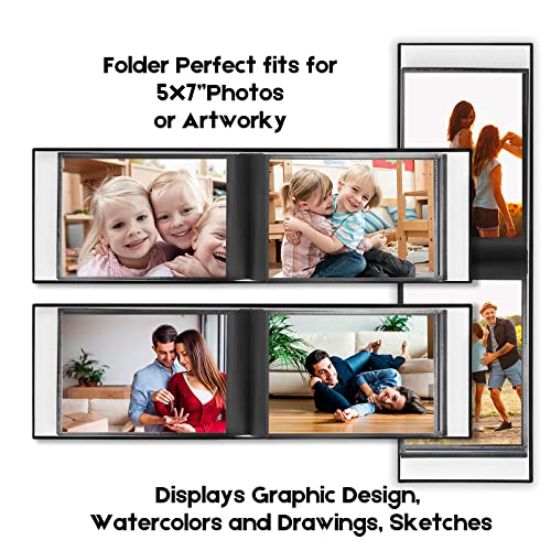 5X7 Photo Album Hold 72 Horizontal Photos, Photo Album 5X7 Linen Cover Each Small Photo Album Black Inner Pages, 5X7 Photo Album Book For Artwork Postcard Or Wedding Kids Family Baby Picture, Black #TOP7
