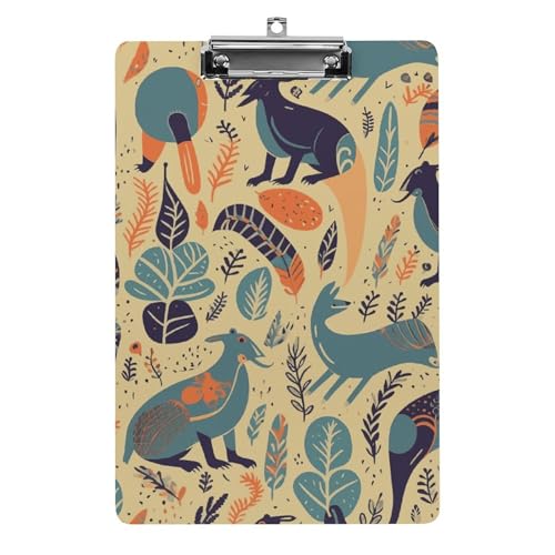 Planche à pince en acrylique rigide et métal au design faune australienne