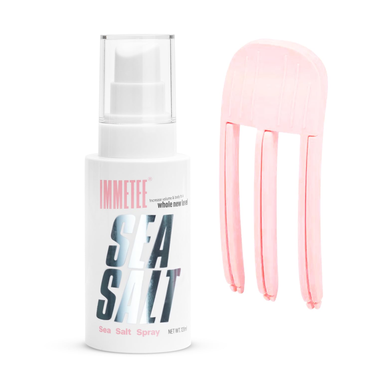 immetee Sea Salt Spray for Men and Women, Wavy and Curly Hair Thickening, Texturizing and Volumizing Spray,Beach Waves with Comb. 120ml