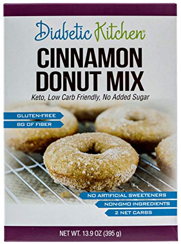 Diabetic Kitchen Cinnamon Donut Mix Is Keto-Friendly, Sugar-Free, Low-Carb, Gluten-Free, 8g Fiber, Non-GMO