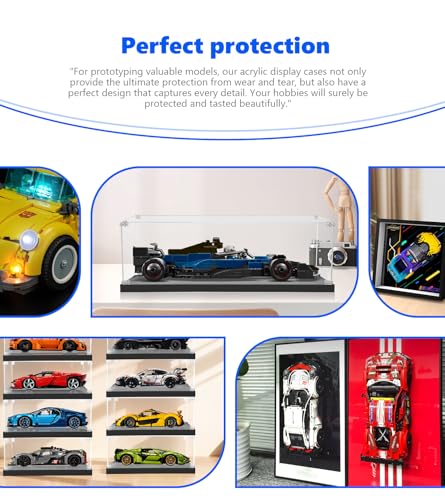 Image of Acrylic Display Case for Lego Speed Champions McLaren F1 Team MCL38 Race Car Toy, Dust-Proof Display Box for Lego 77251,Size:8.66x4.33x3.15 in(NOT Included The Model)