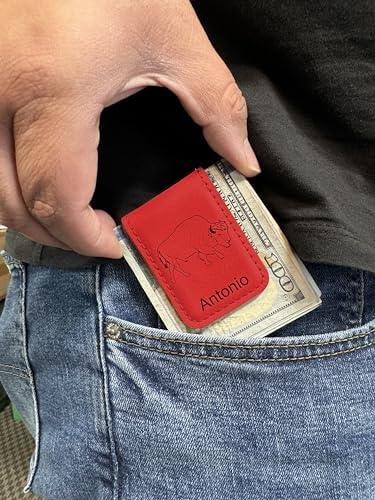 LaserGram Slim Magnetic Money Clip, World's Greatest Grandpa, Personalized Engraving Included (Red)3