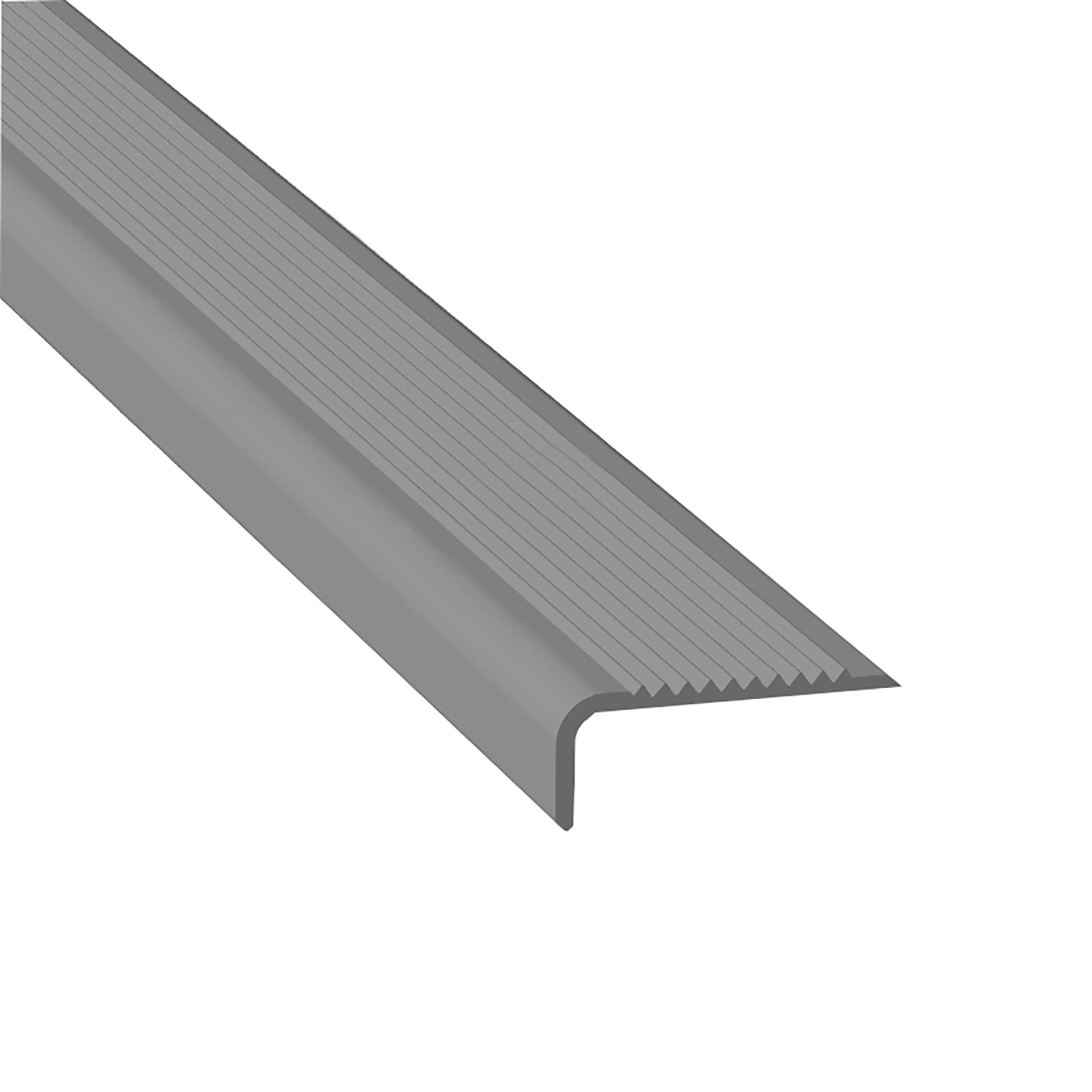 Protezione antiscivolo per gradini in gomma PVC per gradini interni ed esterni, 1,5 x 4 cm, colore grigio, soluzione di sicurezza per scale