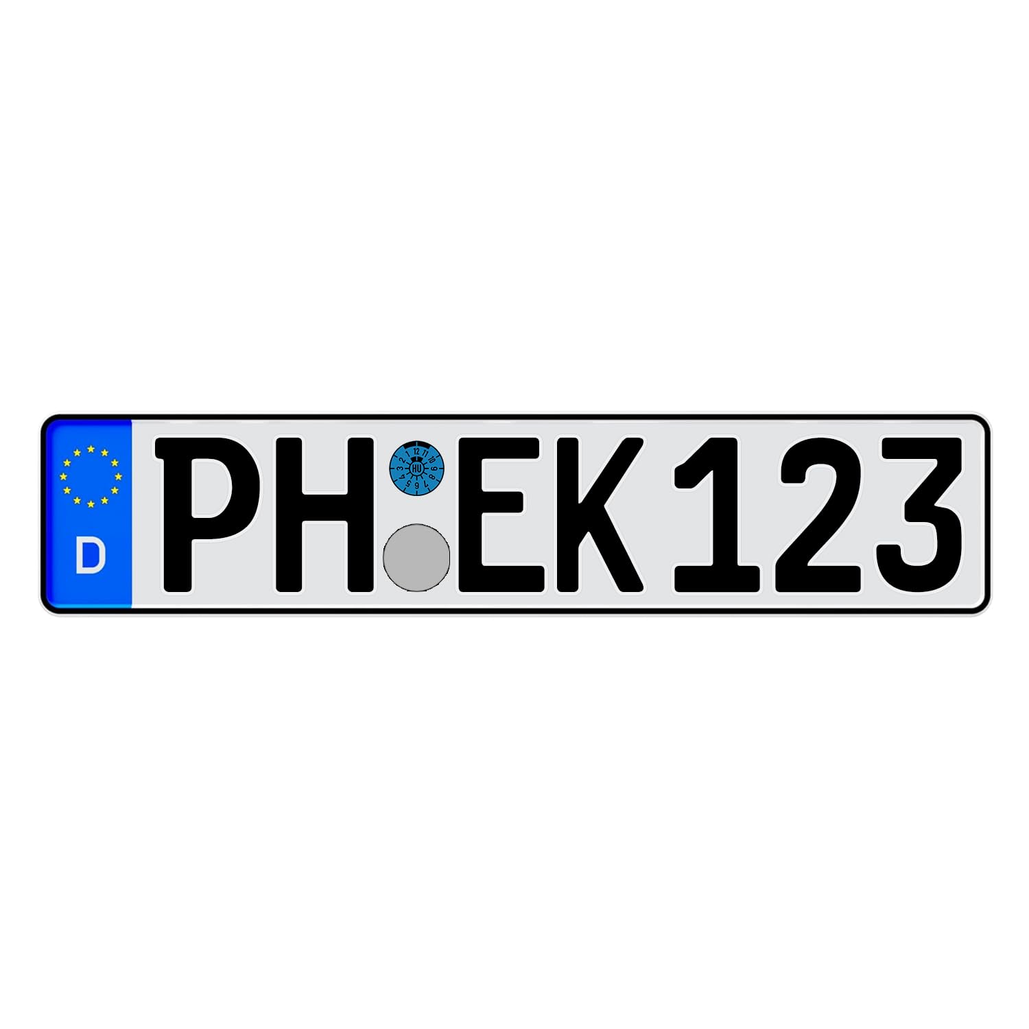 PLATEHOLDER® Kfz Kennzeichen | DIN Zertifiziert | 520x112mm | Für Auto Fahrradträger Anhänger | offizielle Nummernschilder 1 Stück