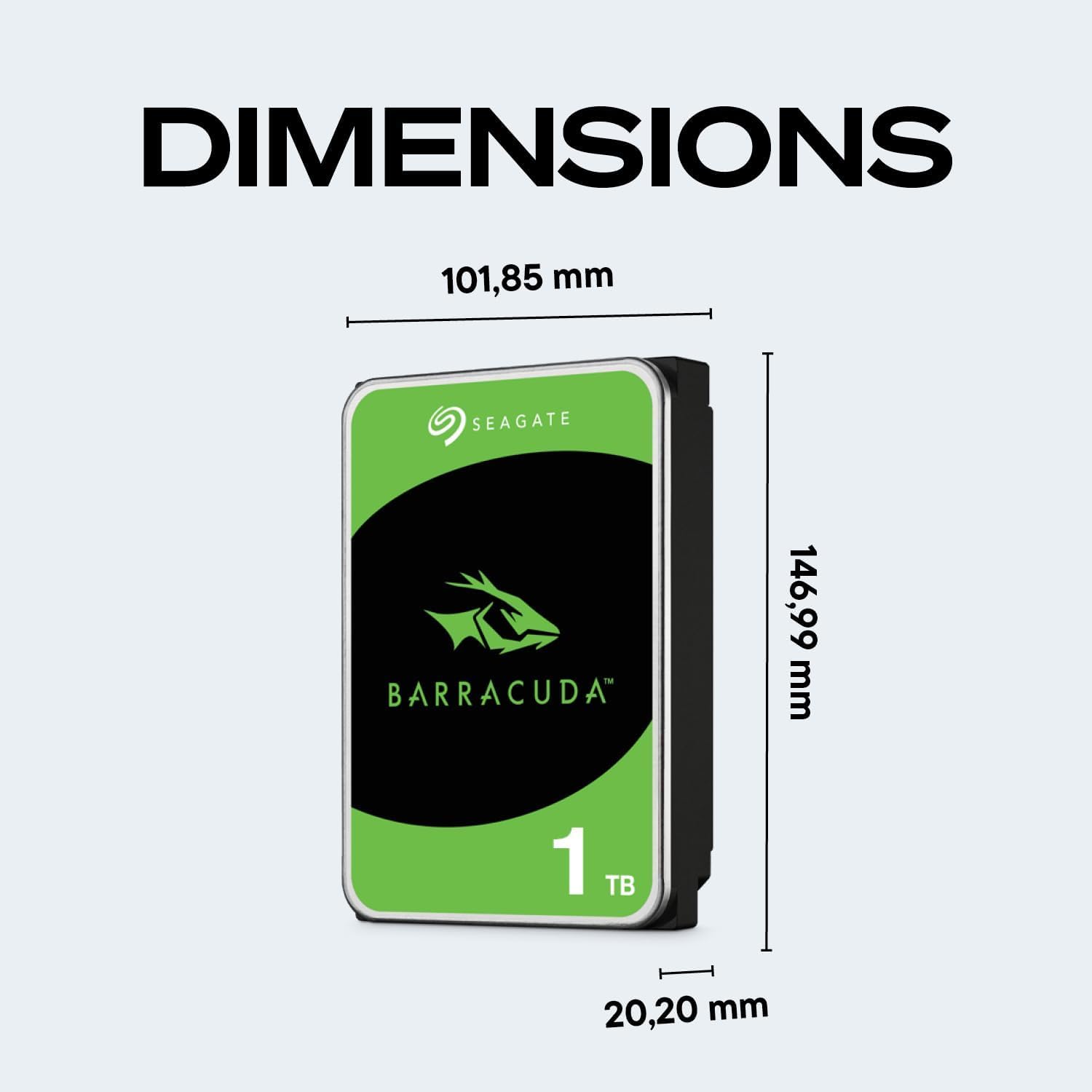 SEAGATE Technology Barracuda 1TB HDD SATA 6 GB/s 5400rpm, 6,4 cm 7 mm bauhã ¶ he 128 MB de caché BLK