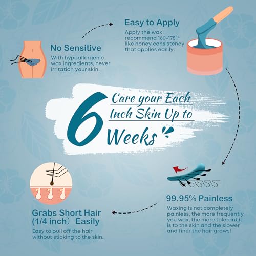 Image of Ajoura Hard Wax Beads, Jasmine Formula for Coarse Hair Removal on Sensitive Skin, Ideal for Face, Brazilian, Bikini, and Underarms, 1lb Refill for Home Wax Kit