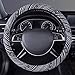 CAR PASS Flax Cloth Pretty Ethnic Style Universal Fit Steering Wheel Cover, Fit 14.5-15 inches for Vehicles,Cars,SUV,Vans (Black and White)