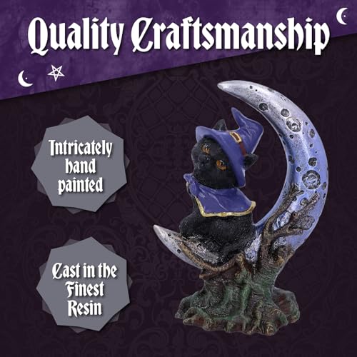 Nemesis Now U5437T1 Sooky Witches Cat Familiar Figurine In Purple Crescent Moon, Hand-Painted Resin Gothic Decor thumb #2