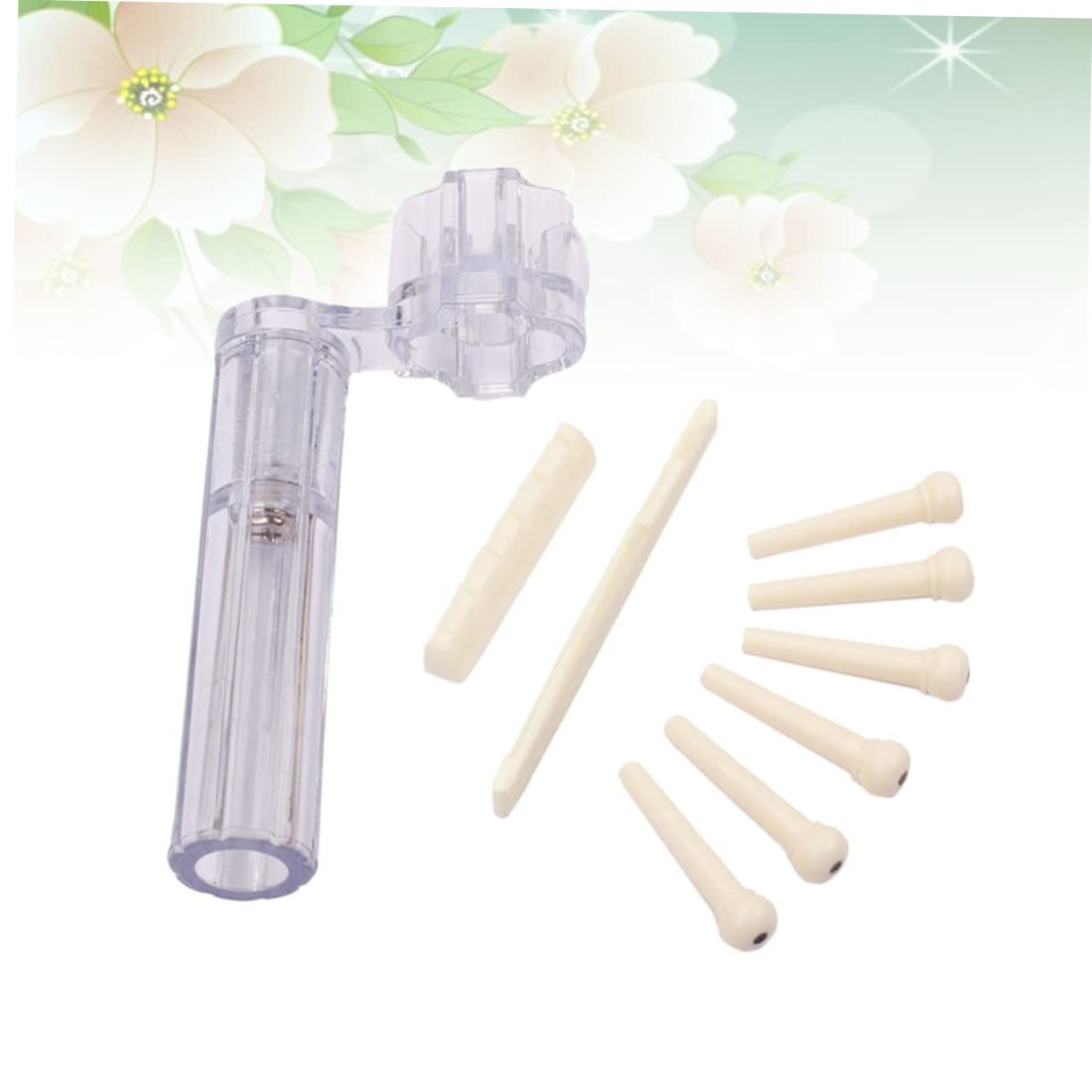 Toddmomy 1g13 Guitar Accessory Set Acoustic Guitar Bridge Pins Nut and Saddle Winder Easy Installation Sound