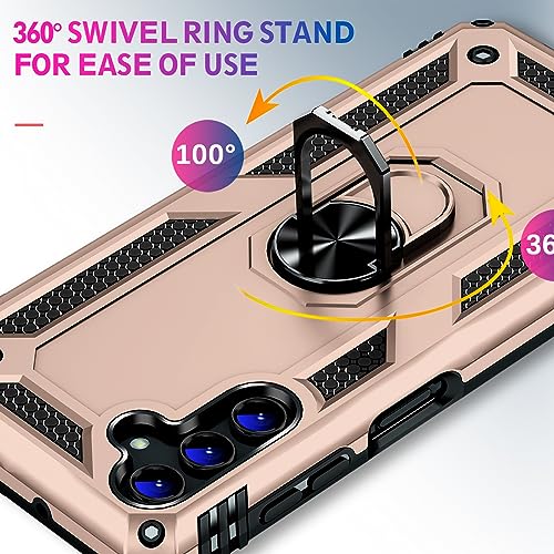 Image of for Samsung Galaxy S26 Plus Case with Screen Protector, Heavy Duty Military Grade Shockproof Rugged Protective Cover for Samsung S26 Plus Phone Case with Metal Ring Magnetic Kickstand (Gold)