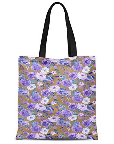 S4Sassy Marron lilas et pivoines floral sac à bandoulière pour femme 16x12 Pouces Cover