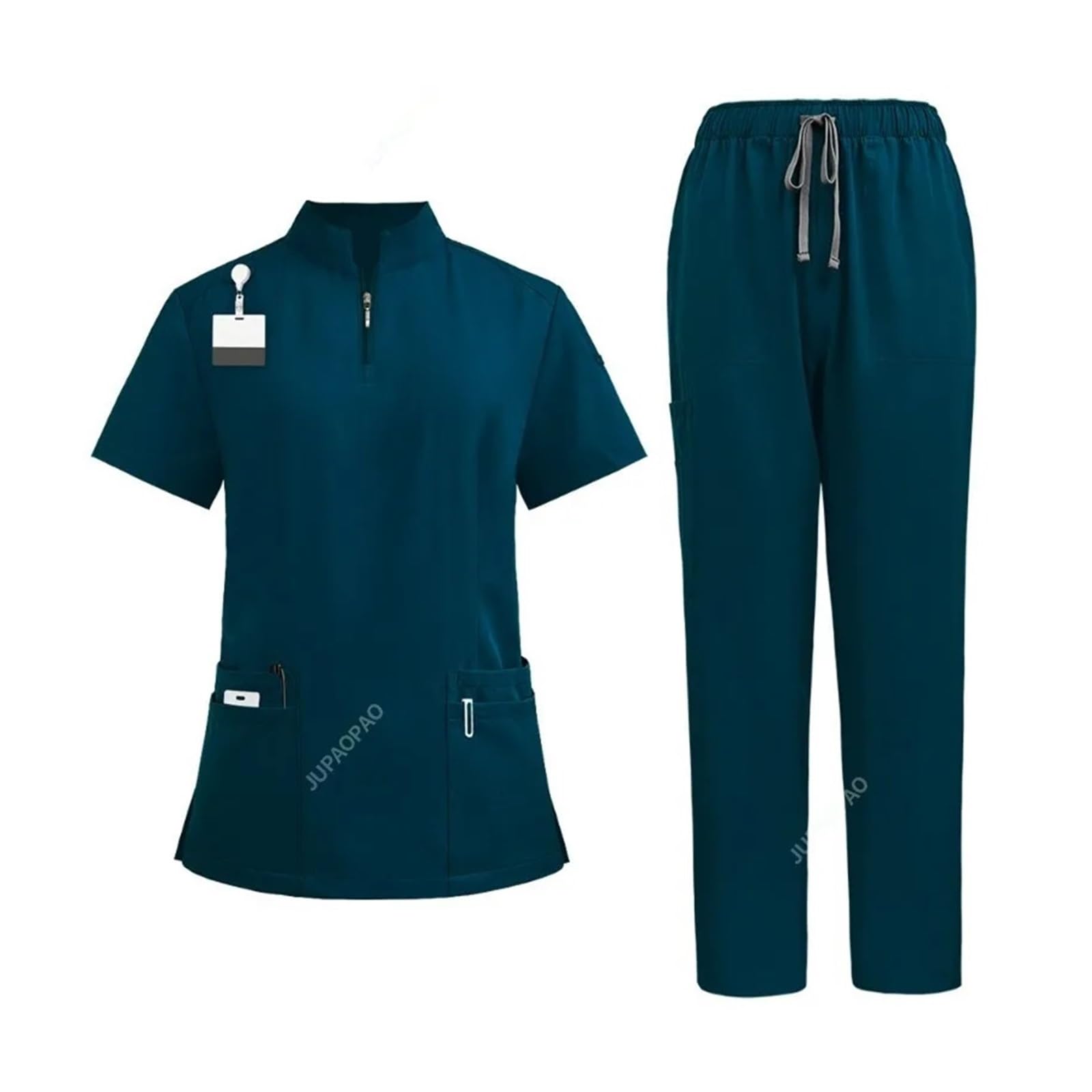 Divisa da Infermiera Uniformi Unisex for Infermiere con Scollo a V, Set da Lavoro for Donne, Uniforme da Lavoro for Medico e odontoiatria per Lavoro(42108-Brown,M)