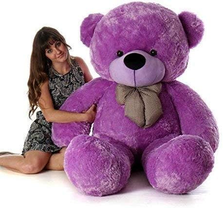 Genericc ARGHAV Soft Push Stuffed Jumbo Teddy Bear 4 feet in Purple Color All Occasions Birthdays Proposals Engagements Anniversaries Wedding