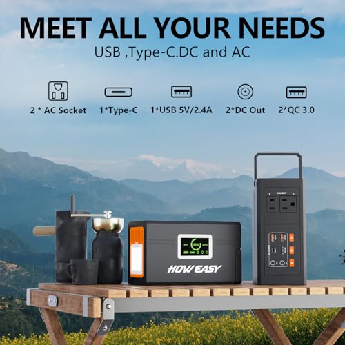Image of Portable Power Station 127W,Solar Generator(Solar Panel Optional), 88.8Wh Power Supply with 110V AC Outlet, 1*Type-C, 2*QC3.0, Solar Powered Generator for Emergency Backup, Camping
