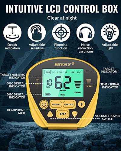 Metal Detector For Adults - Professional Metal Detector Gold And Silver With Lcd Display, High Accuracy Waterproof Pinpoint 5 Modes, 10" Coil Lightweight Metales Detectors Stem Adjustable To 60.2" #TOP4