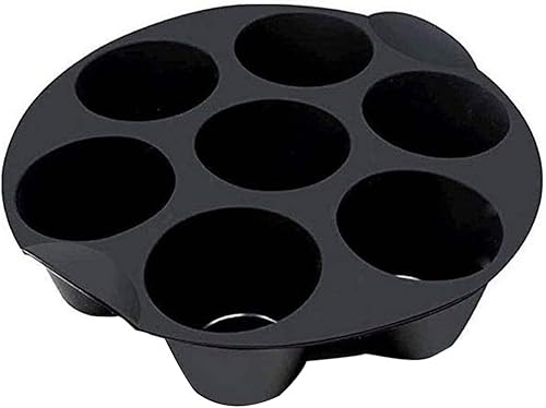 Hemoton 7grids - Molde de silicona para magdalenas y pasteles, para freidora de aire, color aleatorio para magdalenas y postres, antiadherentes,