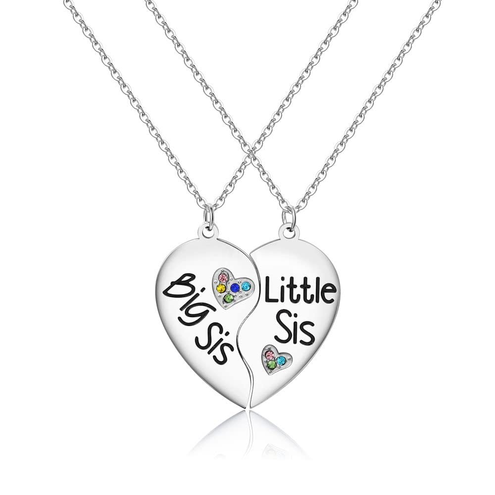 Zibuyu® Friendship Necklace for Girls Big Little Sister Bff Necklace for 2 Girls Heart Pendant for Girls Matching Best Friend Necklace Necklaces Jewellery for Girls Gift for Sister - 1 Pair (B0B9SLTT7L) Amazon Price History, Amazon Price Tracker