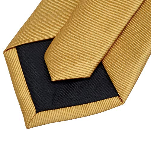 Image of GUSLESON 3.15 inch(8cm) Solid Color Necktie and Pocket Square Cufflinks Sets For Men + Gift Box