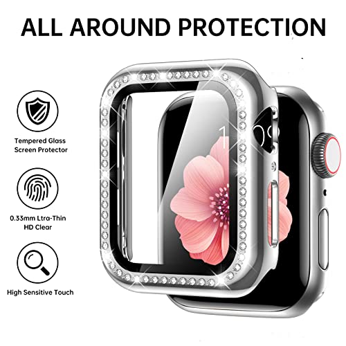Image of Mesime Bling Jewelry Band Compatible with Apple Watch Bands for Women | Metal Band 46mm 45mm 44mm 42mm 41mm 40mm 38mm,Dressy Strap for iWatch Series 11 10 9 8 7 6 5 4 SE 3 2 1,Adjust without tools